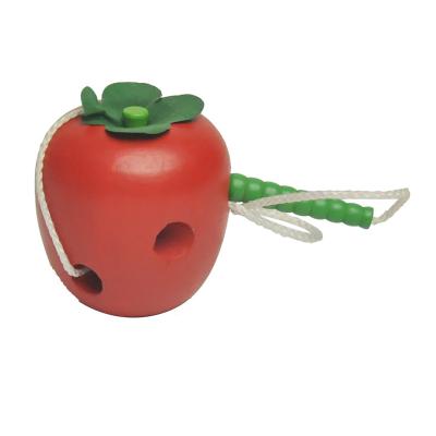 China Small Funny Geometric Fruit Caterpillars Nibbles Apple Yarn Pull Toys Thread Game Toy for sale