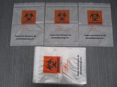 China 2015 Latest Biohazard Zipper Lock Specimen Disposable Transparent LDPE Specimen Printed Bag for sale