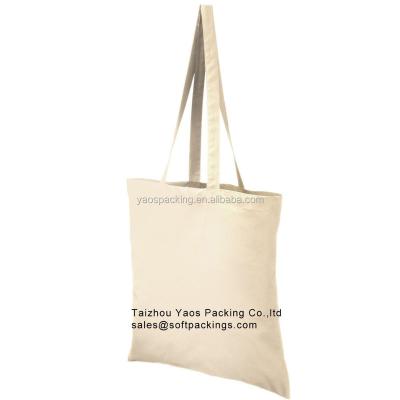 China Plain White Handled Cotton Canvas Tote Bag, Promotional Reusable Shopping Bag Calico Bag, Cheap Cotton Carry Bag for sale