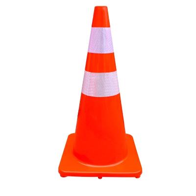 China Flexible Safety Traffic Cone 36inch Safety 90cm Pavement Road Safety PVC Low Rubber Reflective Traffic Cones for sale