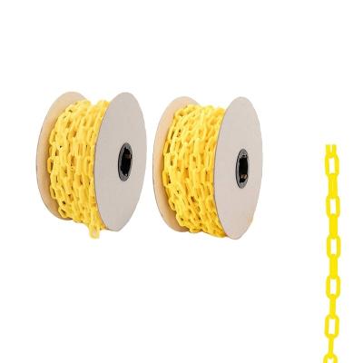 China UV Resistance Road Warning Color 6MM And 8MM Yellow Plastic PE Traffic Barrier Safety Chain for sale