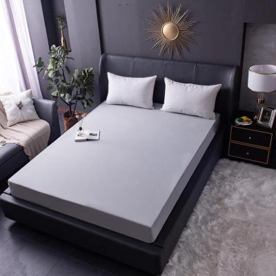 China Plain Knitted Cotton Mattress Protector Waterproof Mattress Cover Fitted Bed Sheet for sale