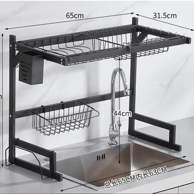 China Sustainable Utensil Rack Over Sink Dish Drying Rack Adjustable Dish Drainer Large Kitchen Supplies Shelf for sale