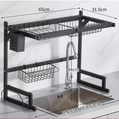 China Sustainable Utensil Rack Over Sink Dish Drying Rack Adjustable Dish Drainer Large Kitchen Supplies Shelf for sale