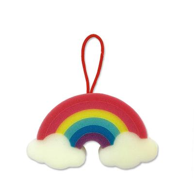 China EXFOLIATE Rainbow Bean Bag Shower Ball Body Scrubber Exfoliating Bathing Sponge Shower Loofah Sponge For Kids for sale