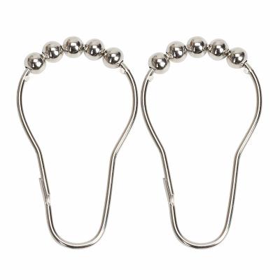 China Convenient Bathroom Shower Rods Curtains Shower Curtain Hooks Rings Metal Shower Curtain Rings And Hooks for sale