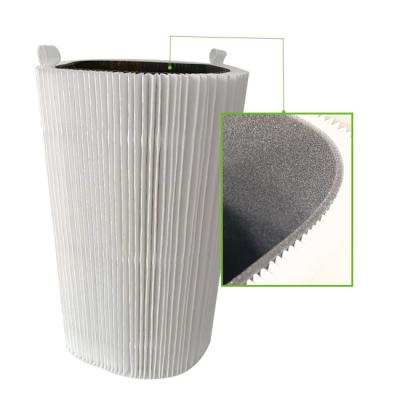 China High dust holding high efficiency hepa and activated carbon sponge compound filter replacement Blueair 411 air purifier for sale