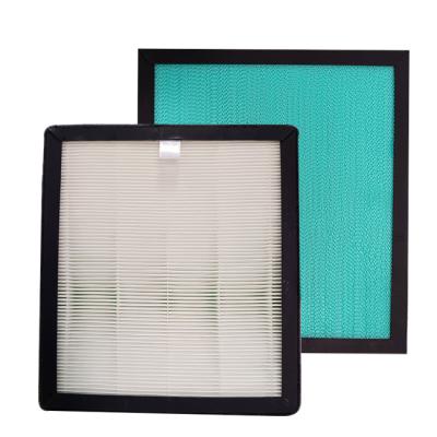 China Hotel good choose hepa green paper compound filter corrugated high quality bacterial air filter for home for sale