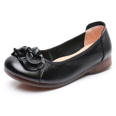 China New Styles Women Ladies Floral Leather Casual Wholesale Flat Loafers Flat Shoes for sale