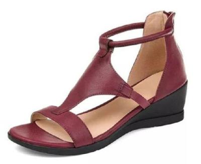 China 2021Fashion trend Roman style size ladies big other fashionable wedge heel women shoes leather sandals for sale