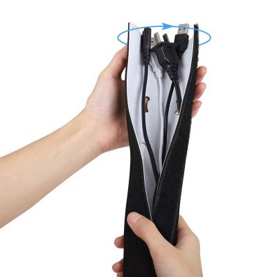 China Coving Cables Neoprene Cable Management Sleeve Open Holes Cable Management With Hook Loop for sale