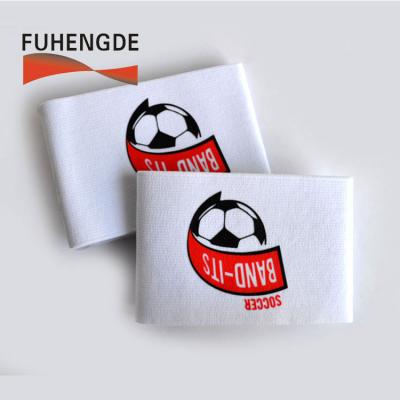 China Soccer Customized Logo Soccer Captain Sleeve Armband with hook loop fastener for sale