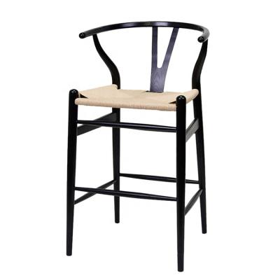 China KVJ-7030 Hotsale Modern Cooling Solid Wood Y Back Y Stool High Fork Bar Chair for sale