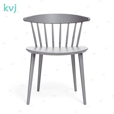 China KVJ-7703 solid wood dining furniture gray low back wood windsor chair for sale