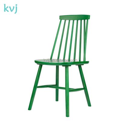 China Modern solid wood dining room furniture green wooden windsor chair KVJ-7017-1 for sale