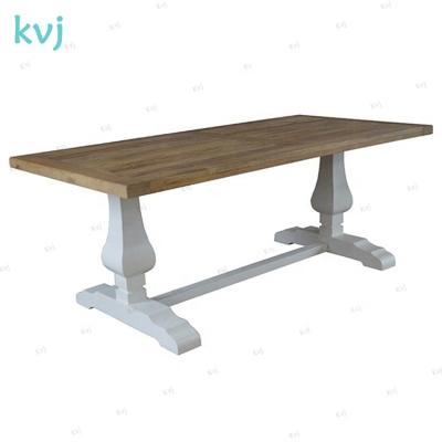 China French antique wood dining table traditional white natural reclaimed 10 seater wood KVJ-7210 for sale