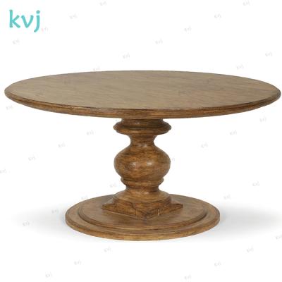 China KVJ-7911 Solid Wood French Vintage Smooth Finish Round Reclaimed Wood Table for sale