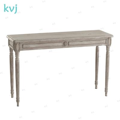 China French Solid Wood Drawers Distressed Wooden Console Table KVJ-7538 for sale