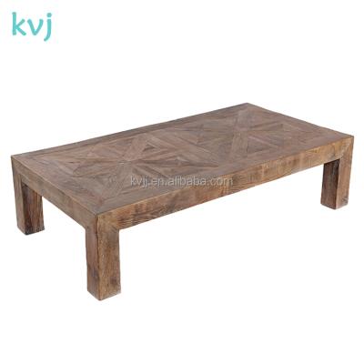 China Alibaba KVJ-7330 Solid Wood Antique Distressed Reclaimed Wooden Coffee Table for sale