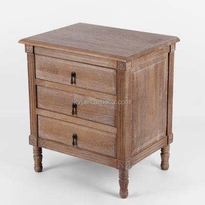 China KVJ-1312 Antique Hot Sale Vintage Reclaimed Oak Wood Nightstand Cabinet for sale