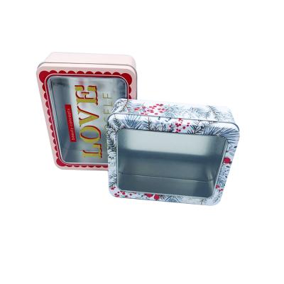 China Gift & Craft Manufactures Rectangular Tin Box With Window, Aluminum Soap Gift Box Iron Tin Window, Metal Tin Soap Box Customized Logo for sale