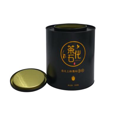 China Wholesale Round Food Tea Tin Can Tin Packing Tin Metal Packaging Box, Airtight Tea Tin Box Metal Tea Canister With Lid for sale