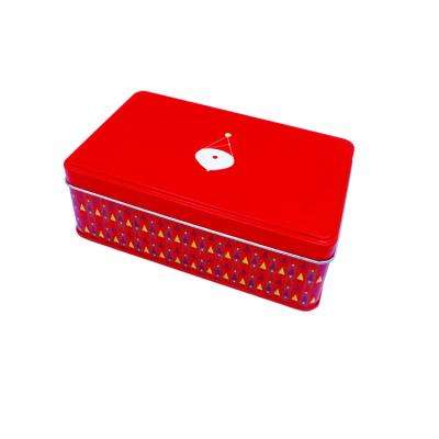 China Food printed empty rectangle storage box metal candy christmas tins for xmas srectangular tin box for gift candy cookie package, for sale