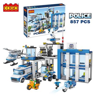 China Building Toy COGO 857 PCS ABS Plastic Bricks Police Station Police City Building Blocks Kids Educational Toys For Children for sale