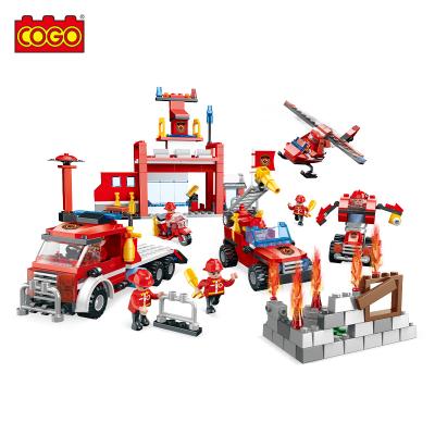 China Building Toy COGO 8 In 1 City Rescue Station Fire Fighting Boys Play Brick Blocks Supplies Wholesale Building Educational Toys For Children for sale