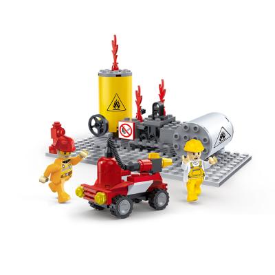 China Creative Construction Toy COGO Fire Water Truck City Fire Station Building Block Set Toys For Kid for sale