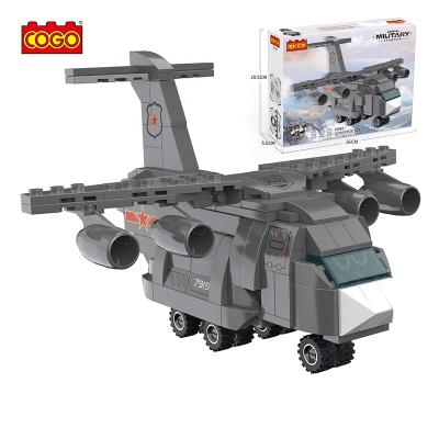 China Building Block Toy COGO 248pcs Children's Q Version Aircraft Building Block Mini Military Plane Educational Build Block Toys for sale