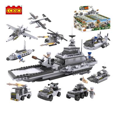 China COGO Building Toy 8 in 1 Plus 3 in 1 Educational Multi-assemble Warship Army Battle Transform Building Blocks Toys For Children for sale