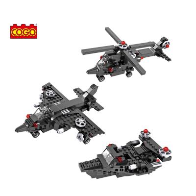 China 3in1 Building Toy COGO Deformation Model Building Blocks Helicopter Bricks Fighting Flying Educational Toys For Children for sale