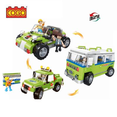 China COGO Building Toy 3 in 1 ABS Plastic Building Blocks Traveling Building Educational Children Toys Cars for Children for sale