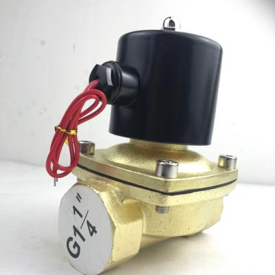 China Normally Open 2W350-35 1 1/4 Inch Pure Brass Solenoid Valve Water Air Valve NO for sale