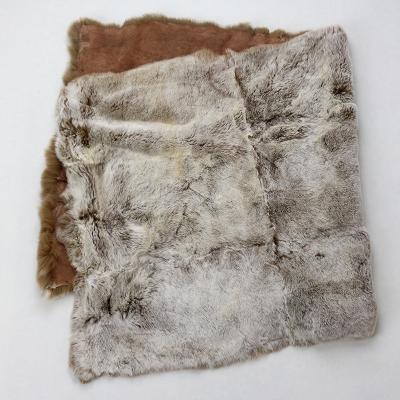 China Warm/Luxury/Smooth/Eco-Friendly/Soft/High-end Real Rabbit Fur Stay Throw Blanket Flat Skin Throw Blanket Throw Blanket for sale