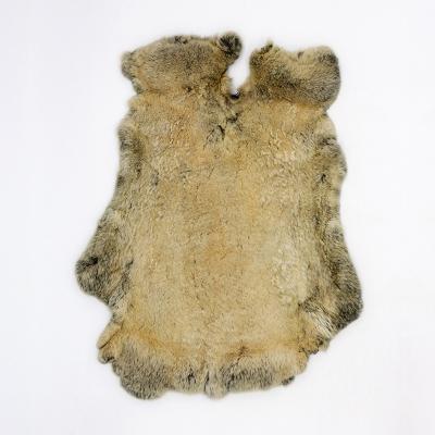 China Feel real natural warm/luxury/smooth/eco-friendly/soft/high-end natural brown gray tan rabbit skin rex rabbit hares fur pelt with quality stitching leather for sale