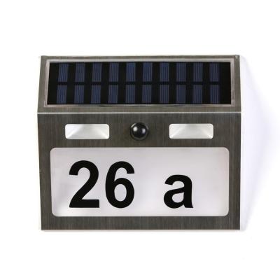 China Outdoor Solar Garden Dinner Shine Stainless Steel Address Number Light for sale