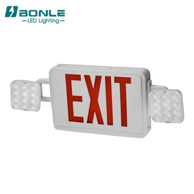 China High Output Compact LED Hotel Exit Light Combo Red Emergency Light for sale