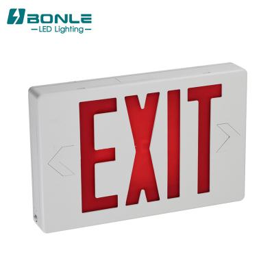 China Hotel Exit Sign Modern Design LED Emergency Light High Output Red Battery Holder for sale