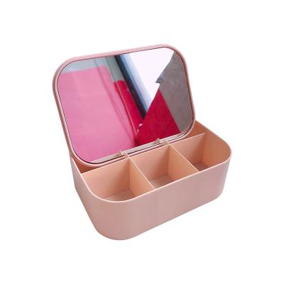 China Factory direct sales viable multifunctional led lights make up storage box with mirror storage box for sale