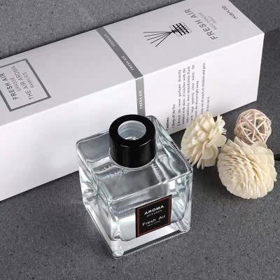 China Recyclable Unique Glass Perfume Diffuser Bottles Replacement Reed Diffuser Bottles With Caps And Box for sale