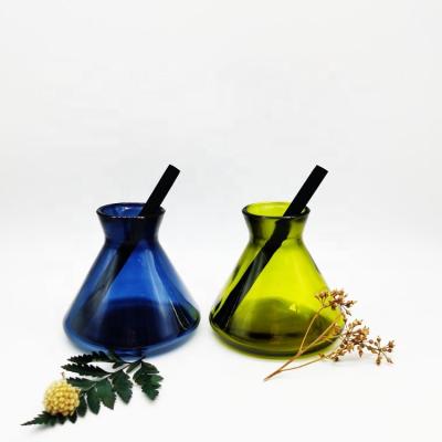 China Wholesale Recyclable Luxury Empty Glass Reed Diffuser Bottles Color Cone Diffuser Bottle for sale