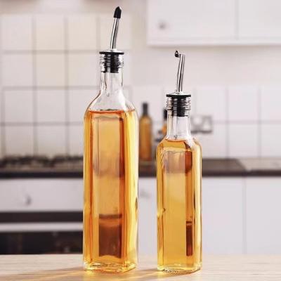 China Hot Sale Edible Oil Clear Glass Bottle Eco-friendly 250Ml 500Ml 750Ml 1000Ml Marasca Olive Oil Glass Bottle Square for sale