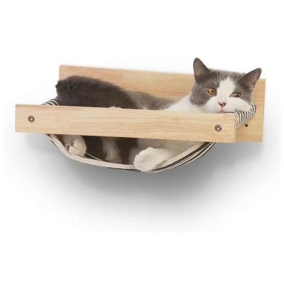 China Wholesale Breathable High Quality Wood Cat Shelf Cat Bed Hammock Window Mounted Cat Bed. for sale