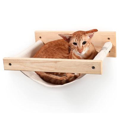 China Small and medium cat and dog grooming cat hammock wall cat hammock wall wooden bed new design breathable for sale