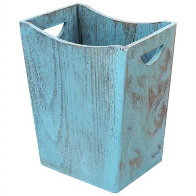 China Wholesale Rustic Wooden Garden Trash Can Stored Wooden Trash Can 3 Colors To Choose Kitchen Trash Can. for sale