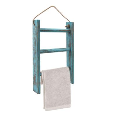 China Wholesale High Quality Rustic 3-Tier Wooden Towel Ladder Hanging Towel Ladder With Rollover Protection Device for sale