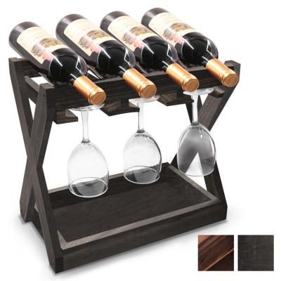 China Rustic Stored Wine Glass Rack Wooden Wine Rack Kitchen Storage Rack. for sale