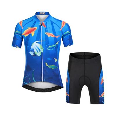 China ODM Breathable Polyester Bike Sports Tank Top Custom Printing Cycling Wear Set Kids Shorts Clothing For Cycling for sale